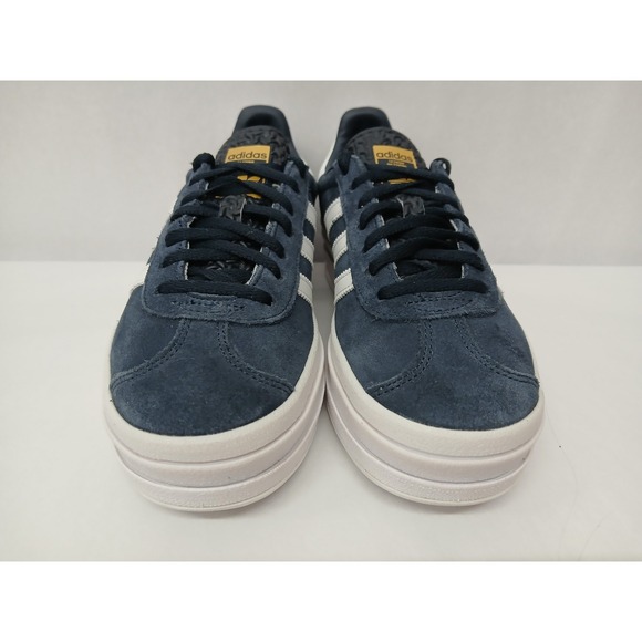 Adidas Kids' Gazelle Bold Casual Shoes JQ7405 Aurora Ink White Gold Sz 5 - Picture 5 of 10